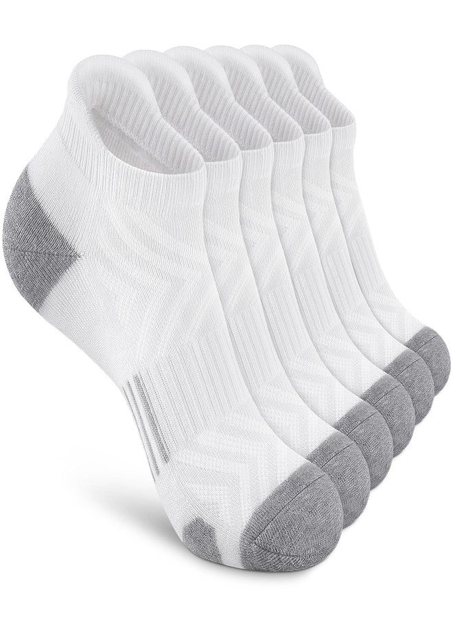 Felicigeely Ankle Athletic Running Socks Low Cut Sports Socks Breathable Cushioned Tab Socks for Men Women 6 Pairs - Image 1