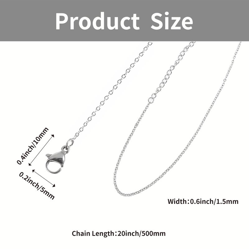 ZoiNavyer 30 Pack Necklace Chains Bulk, Silver Chain Necklace, 1.5mm Stainless Steel Necklace Chains for Jewelry Making (20 Inches) - Image 2