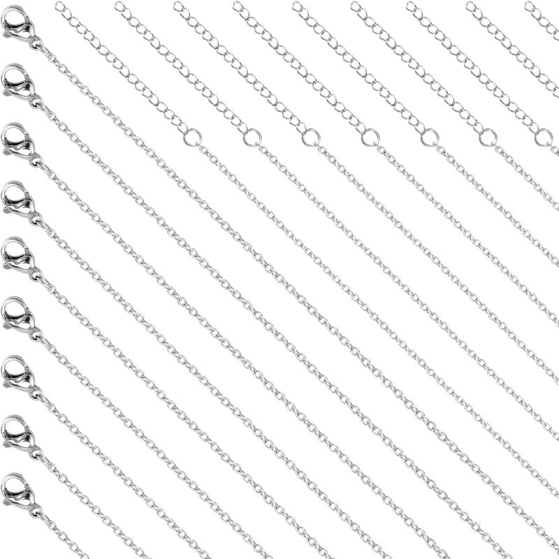 ZoiNavyer 30 Pack Necklace Chains Bulk, Silver Chain Necklace, 1.5mm Stainless Steel Necklace Chains for Jewelry Making (20 Inches) - Image 1