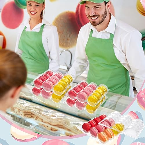 Sherr 24 Pcs Macaron Boxes Clear Plastic Macaron Storage Containers Macaroon Packaging Display Trays for Cookie, Wedding, Party Gifts - Image 5