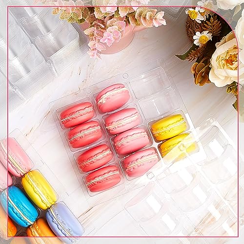 Sherr 24 Pcs Macaron Boxes Clear Plastic Macaron Storage Containers Macaroon Packaging Display Trays for Cookie, Wedding, Party Gifts - Image 4