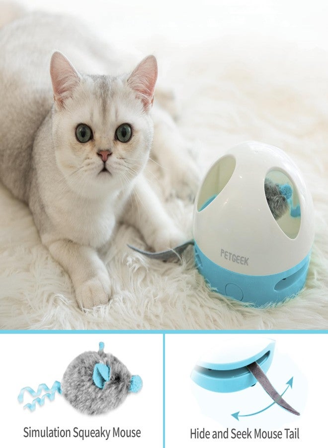 PETGEEK Hidey Mouse Electronic Interactive Cat Toy, Hide Mouse Cat Toy with Squeaky Mouse, Automatic Cat Toys with Catnip Filled Hidey Mouse, Cat Toys Interactive for Indoor Cats Play (Blue) - Image 5