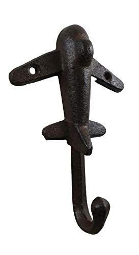 Cast Iron Airplane Themed Single Wall Hook