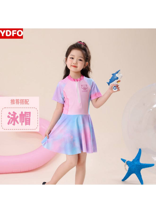Children's Swimwear Little Girl's Summer New Style Split Girl's Professional Sun Protection Cartoon Hot Spring Swimsuit