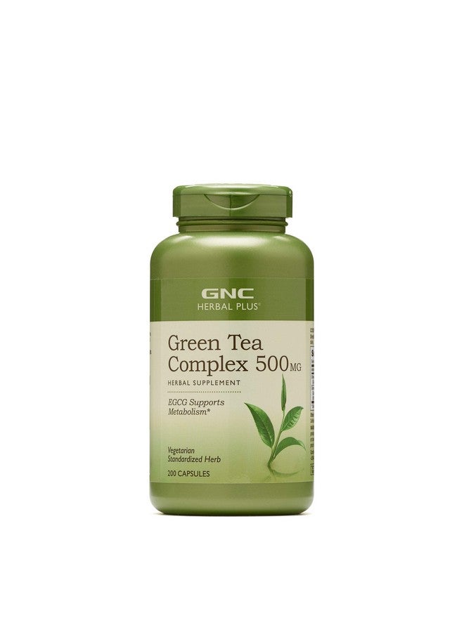 GNC Herbal Plus Green Tea Complex 500mg Supplement, Vegetarian, Supports Metabolism, 200 Servings - Image 1