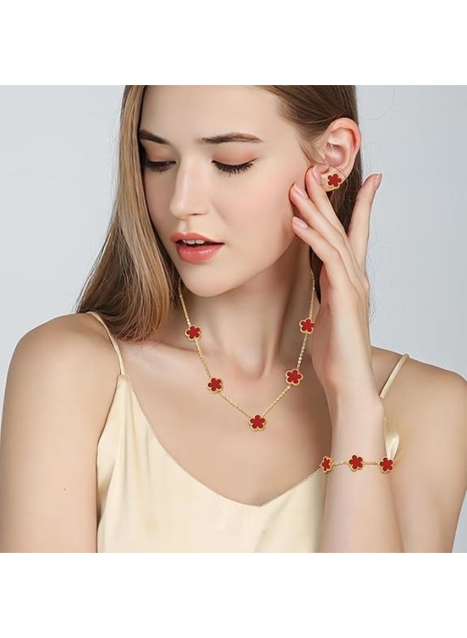 Fayrouz Jewellery Women's and girls' jewelry set, stainless steel, necklace, earrings, and adjustable bracelet, 3 pieces, from Fairuz Jewelry - Image 5