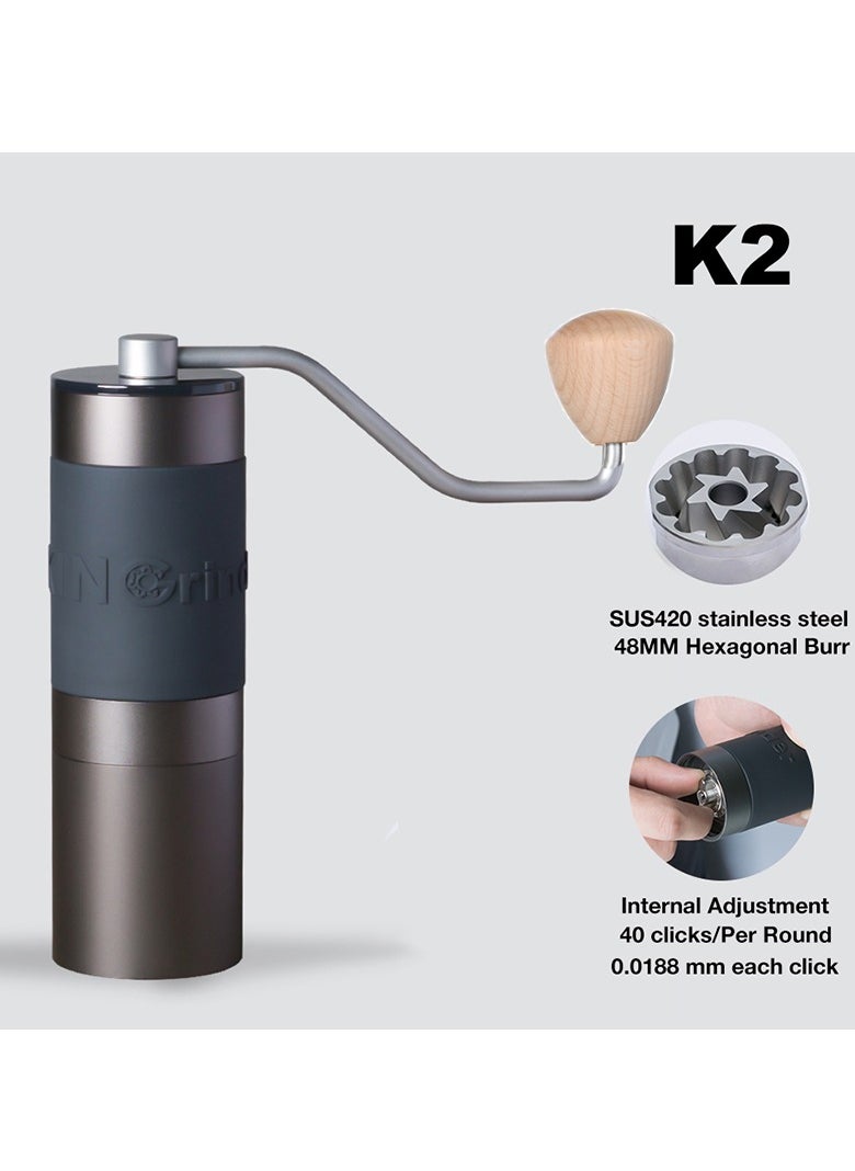 Generic - KINGrinder K2 Manual Hand Coffee Grinder with Bent Handle for French Press, Drip, Espresso with Assembly Consistency Stainless Steel Conical Burr Mill, 25g Capacity - Image 1