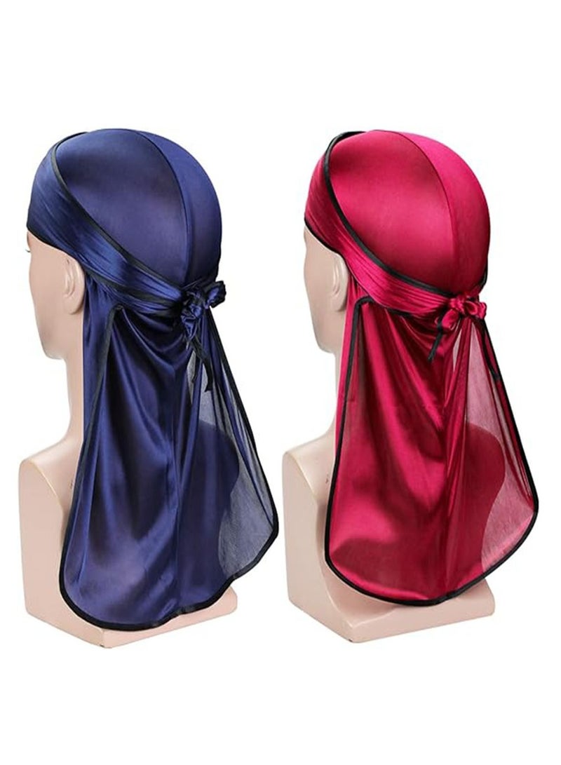 RATSAW 3 Pack Long Tail Head Wrap Waves Silky Pirate Caps - Image 3