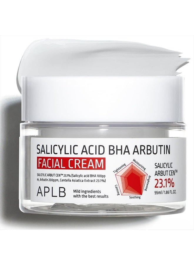 APLB Salicylic Acid BHA Arbutin Facial Cream | SALICYLIC ARBUT CEN™ 23.1% 1.86 FL.OZ/Korean Skincare, Deep hydration, Acne & Pore care, Revitalize for gentle and improve skin texture  - Image 1