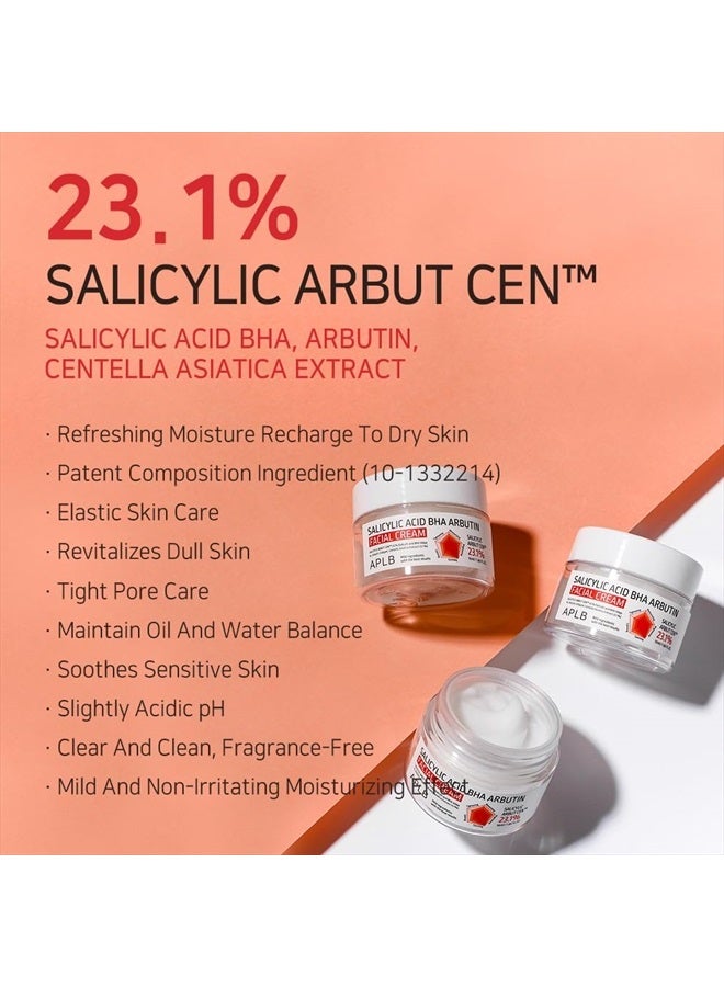 APLB Salicylic Acid BHA Arbutin Facial Cream | SALICYLIC ARBUT CEN™ 23.1% 1.86 FL.OZ/Korean Skincare, Deep hydration, Acne & Pore care, Revitalize for gentle and improve skin texture  - Image 3
