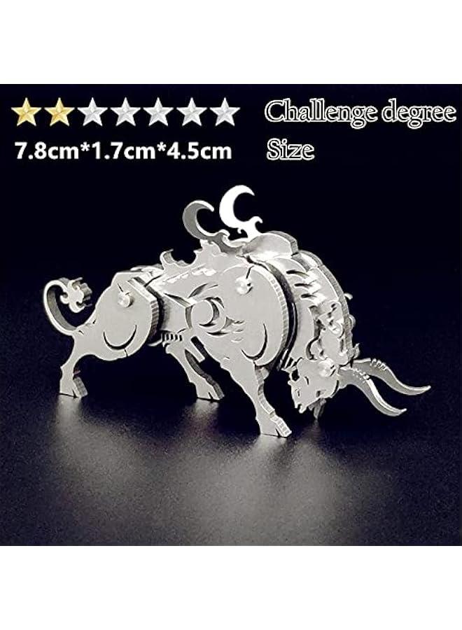 3D Metal Puzzle Cow Model Kit, Mechanical Metal Model Kits, 3D Puzzles to Build for Adults Brain Teaser Puzzles Toys, DIY Animal Art Craft Decoration - Image 4