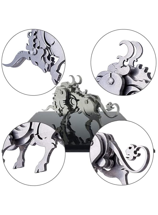 3D Metal Puzzle Cow Model Kit, Mechanical Metal Model Kits, 3D Puzzles to Build for Adults Brain Teaser Puzzles Toys, DIY Animal Art Craft Decoration - Image 5