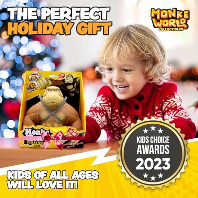 MonkeWorld لعبة قرد مرنة 2022 الأصلية الرائجة على تيك توك، قابلة للضغط، ألعاب تخفيف التوتر للأطفال والبالغين، القلق، إنستغرام، غوريلا ناعمة، بني، (CL22427) - Image 4