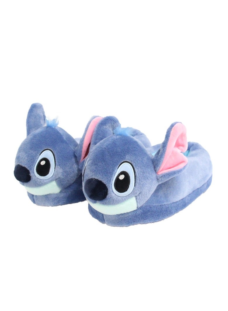 عام شبابيات ستيتش مغلقة بالكامل للاستخدام الداخلي في المنزل، ذات نعل سميك مانع للانزلاق، مريحة وعملية كأحذية منزلية كاملة التغطية. - Image 1