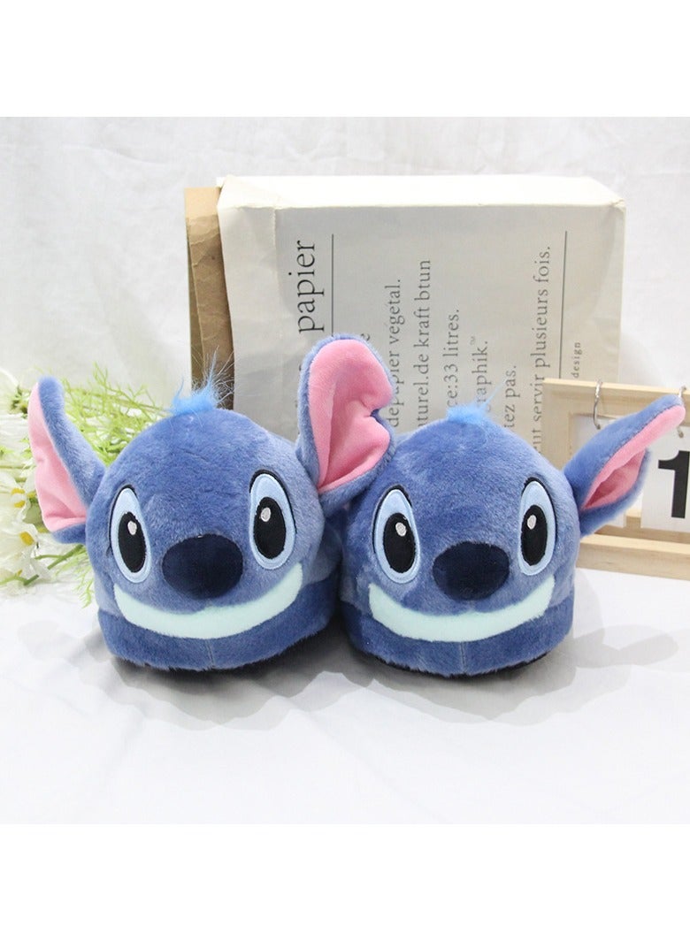 عام شبابيات ستيتش مغلقة بالكامل للاستخدام الداخلي في المنزل، ذات نعل سميك مانع للانزلاق، مريحة وعملية كأحذية منزلية كاملة التغطية. - Image 3