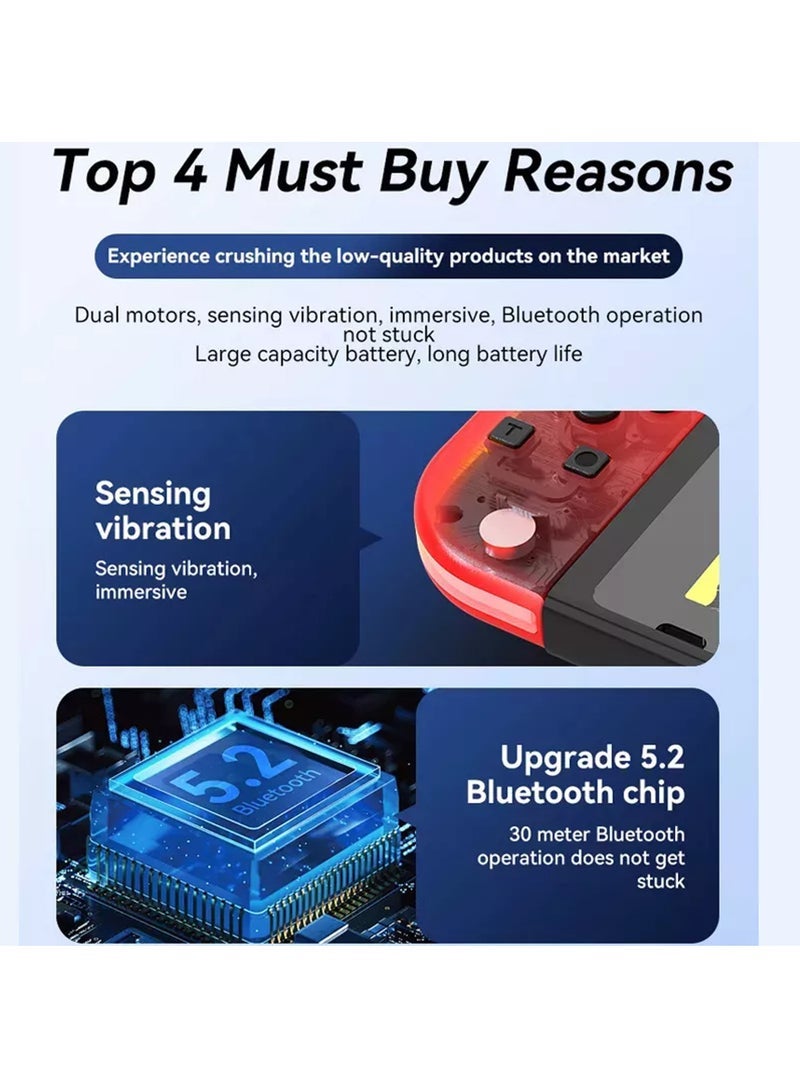 Controller for Nintendo Switch, L/R Controllers Replacement Compatible with Nintendo Switch/Lite/OLED, Joystick  with Wake-up/Screenshot/Dual Vibration/Motion Control Function With RGB light - Image 4