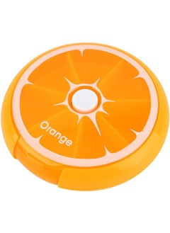 YOSOO Yosoo Portable Rotating Pill Box 7 Day Medicine Vitamins Container Storage Dispenser, Cute Fruit Style (Orange) 