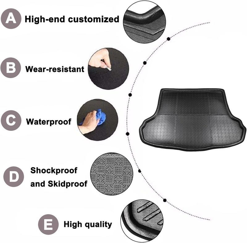 Yurefax حصيرة صندوق السيارة المقاومة للماء يوريفكس لهيونداي إيلانتر 2012-2015 - Image 3