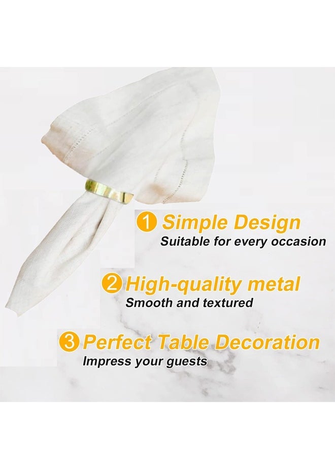 Napkin Rings, 10Pcs Gold Stainless Steel Napkin Ring Holders, Modern Design Ring Holder Metal Semicircle Serviette Buckles Metallic Adornment, for Table Settings Kitchen Dinner Party Wedding