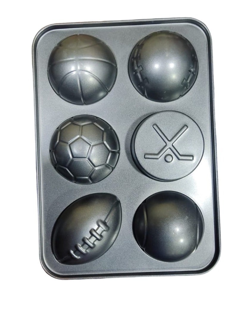 Candy Star Jumbo Sporting Bake Pan Muffin pan 6 Cup Large Cup Cake pan Black Carbon Steel Muffin Tin 4 Inch Wide Cup - Image 5