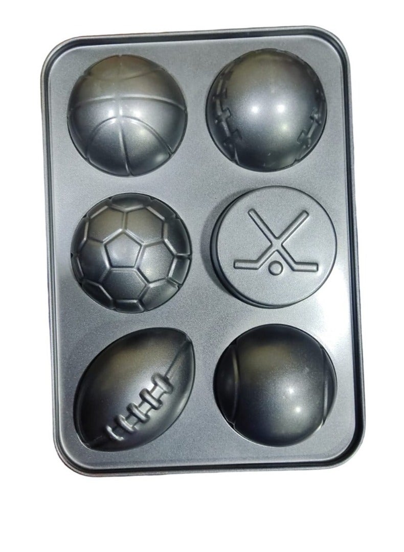 Candy Star Jumbo Sporting Bake Pan Muffin pan 6 Cup Large Cup Cake pan Black Carbon Steel Muffin Tin 4 Inch Wide Cup - Image 4