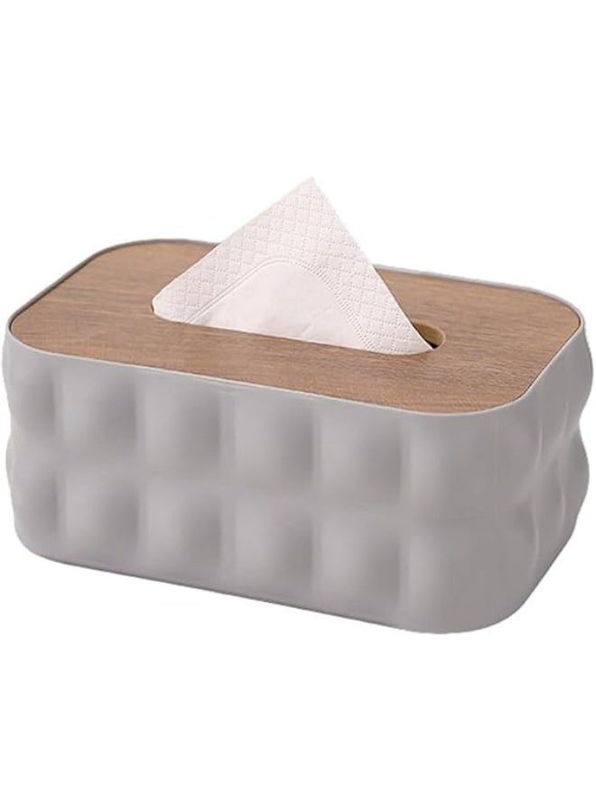 Clear Acrylic Tissue Box Holder with Wooden Lid – Modern Tissue Organizer for Home & Office Decor Ne - Image 1