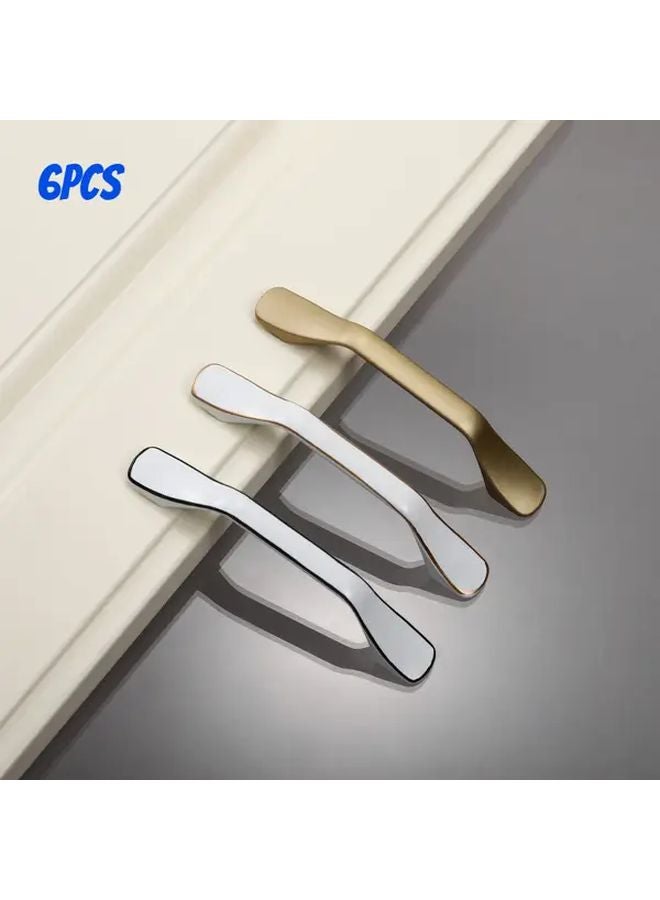 Fuji White Aluminum Alloy Drawer Handles 6pcs Durable Cabinet Knobs With Screws - Image 1