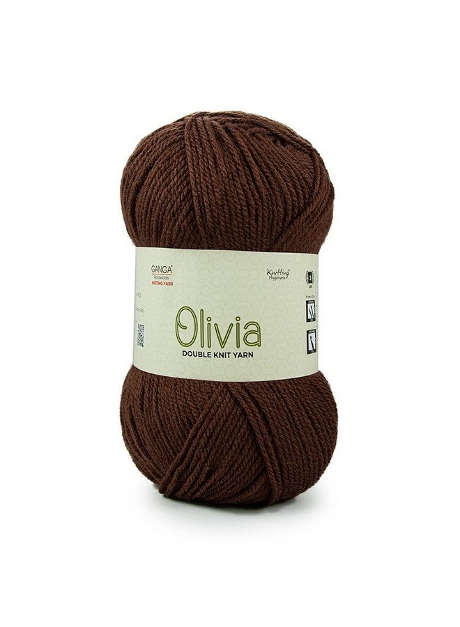 GANGA GANGA Acrylic Olivia Hand Knitting And Crochet Yarn (Dark Brown) (100Gms) - Image 2