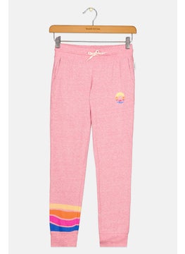CONVERSE Kids Girl Sportswear Fit Brand Logo Training Sweatpants, Pink  - Image 1