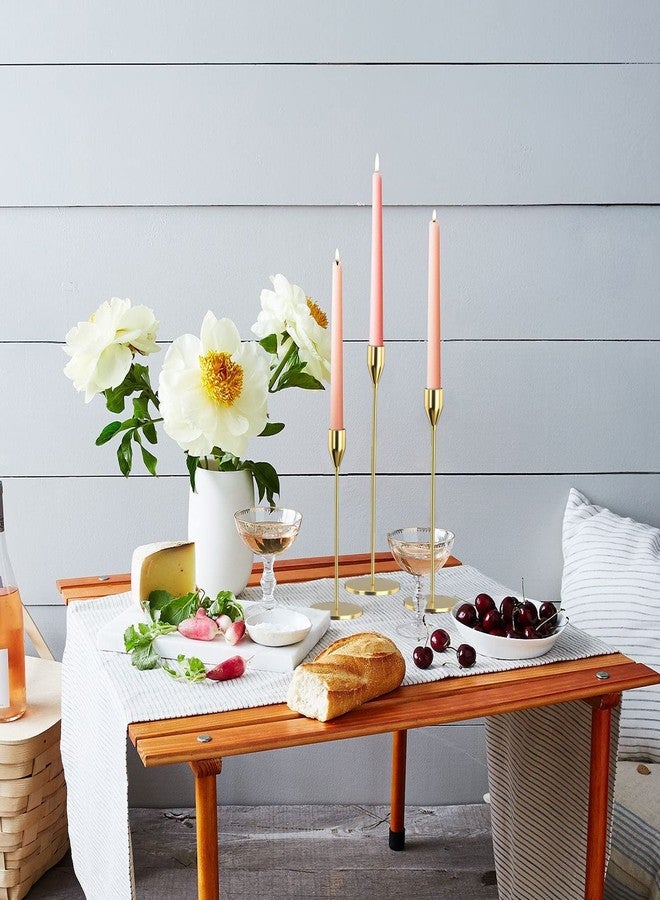 SUJUN Gold Candle Holders 6Pcs/ 2 Set - Elegant Metal Candlestick Holders for 3/4 InchTaper & LED Candles, Weddings, Parties, Home Decor - Decorative Centerpieces for Table, Mantle, Fireplace - Image 2