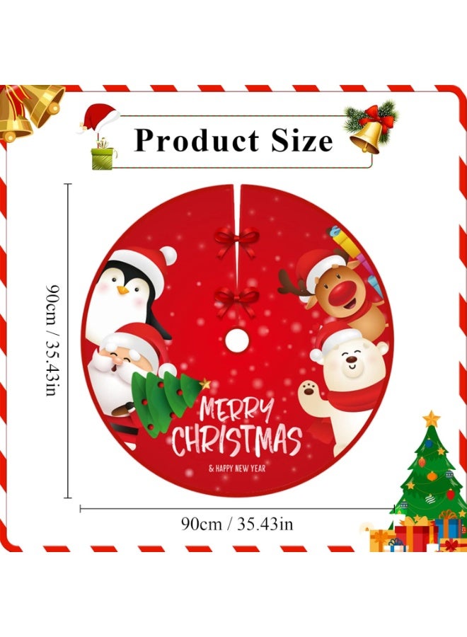 مايل ميلو تنورة شجرة الكريسماس بقطر 90 سم، سجادة شجرة مصنوعة يدويًا لتزيين قاعدة شجرة الكريسماس، مريلة لتزيين شجرة الكريسماس وزينة المنزل (النمط 2) - Image 2