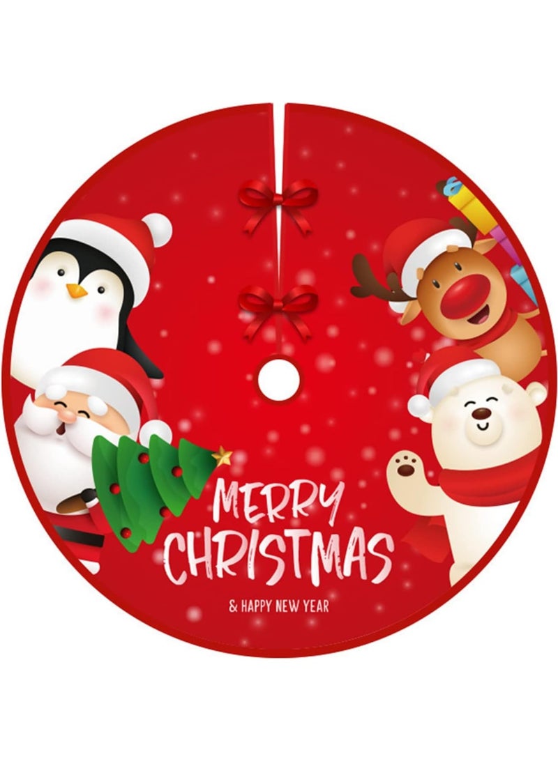 مايل ميلو تنورة شجرة الكريسماس بقطر 90 سم، سجادة شجرة مصنوعة يدويًا لتزيين قاعدة شجرة الكريسماس، مريلة لتزيين شجرة الكريسماس وزينة المنزل (النمط 2) - Image 1