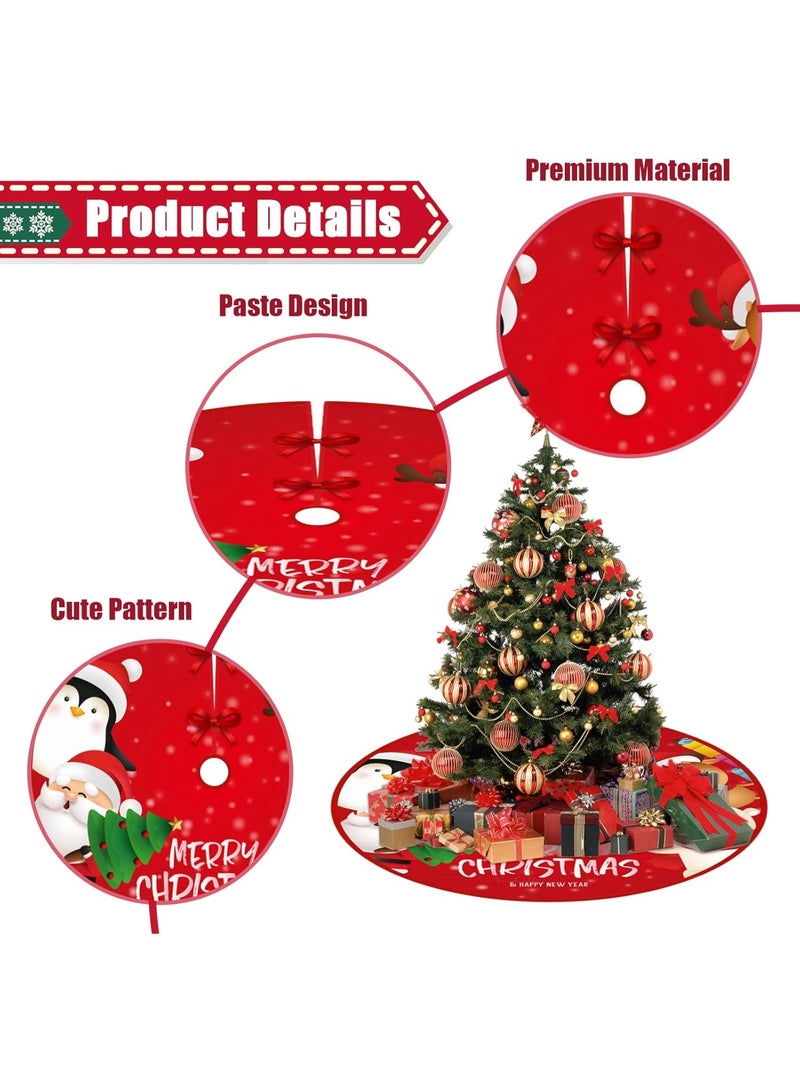 مايل ميلو تنورة شجرة الكريسماس بقطر 90 سم، سجادة شجرة مصنوعة يدويًا لتزيين قاعدة شجرة الكريسماس، مريلة لتزيين شجرة الكريسماس وزينة المنزل (النمط 2) - Image 3