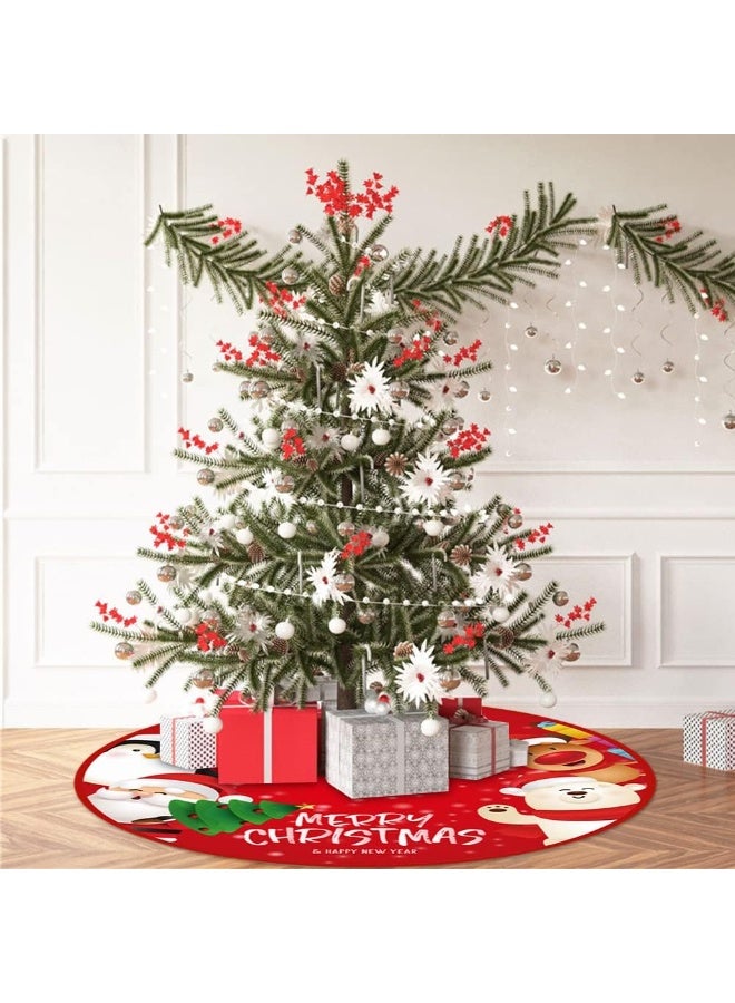 مايل ميلو تنورة شجرة الكريسماس بقطر 90 سم، سجادة شجرة مصنوعة يدويًا لتزيين قاعدة شجرة الكريسماس، مريلة لتزيين شجرة الكريسماس وزينة المنزل (النمط 2) - Image 4