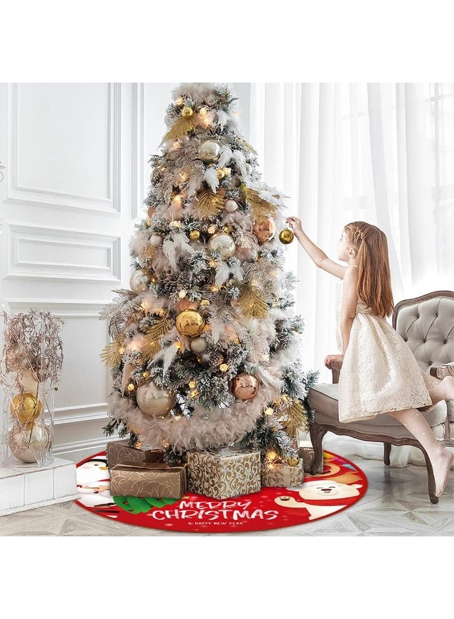 مايل ميلو تنورة شجرة الكريسماس بقطر 90 سم، سجادة شجرة مصنوعة يدويًا لتزيين قاعدة شجرة الكريسماس، مريلة لتزيين شجرة الكريسماس وزينة المنزل (النمط 2) - Image 5