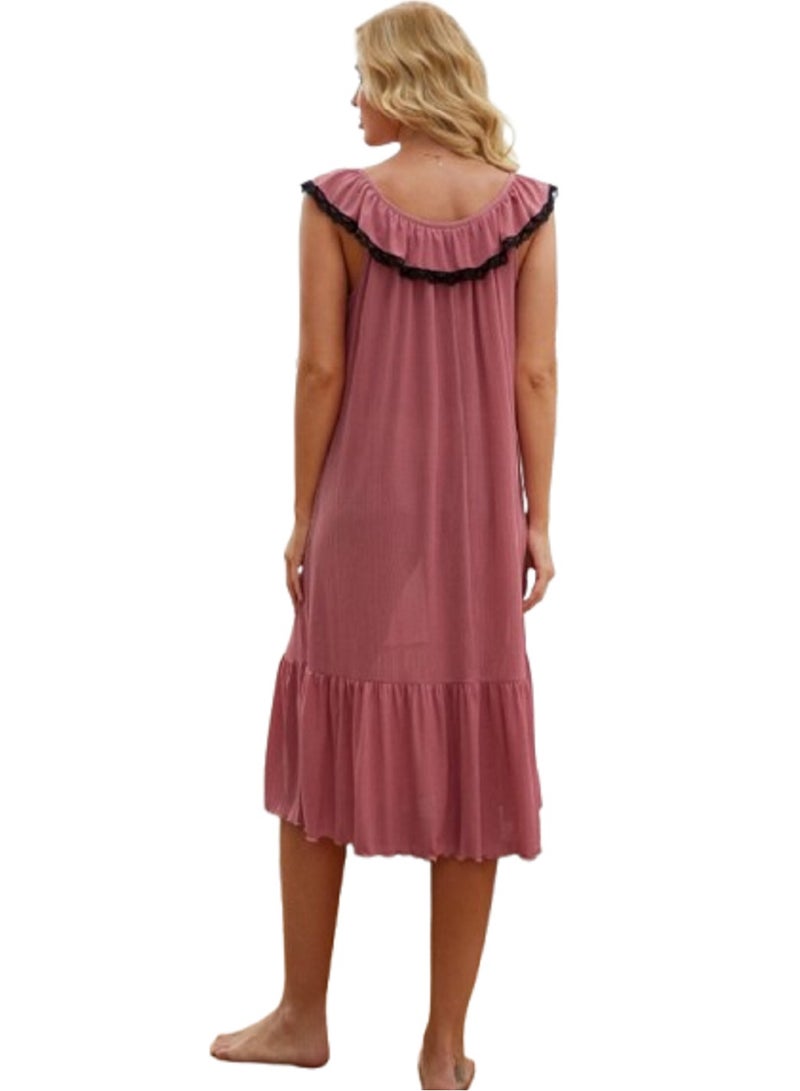 Women’s Nightgown Sleeveless Long Solid  - Image 2