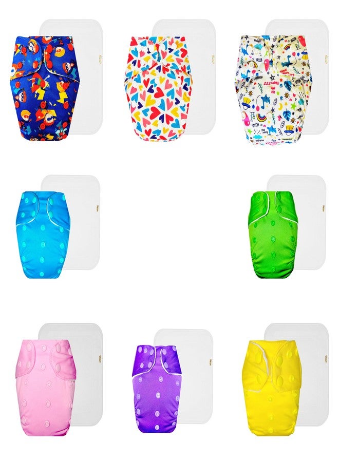 Dumbledo Premium Cloth Diaper with Cotton Insert (Pack of 8) | Dry Feel and Comfortable | Reusable & Washable | Quick Dry | Ideal for Toddlers | 3 Months - 3 Years | Unisex Baby - Image 1