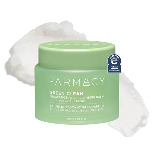 Farmacy Sensitive Skin Makeup Remover Cleansing Balm Green Clean Waterproof Makeup Remover Balm Oil Cleanser for Face Melts Make Up SPF Hydrates Softens Skin FragranceFree 200ml - Image 1