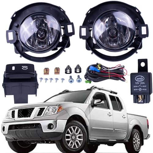 Prefer Warehouse One Set Fog Light Lamps + Brackets + Switch + Wiring Compatible With Nissan Frontier 2010-2019 & Xterra 2005-2015 Replaces NI2590102 DS684-B0000 26150-EA025 P14899CAPA, black - Image 1