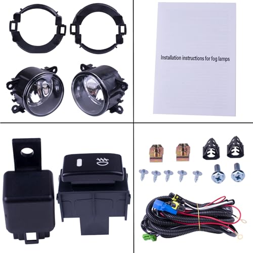 Prefer Warehouse One Set Fog Light Lamps + Brackets + Switch + Wiring Compatible With Nissan Frontier 2010-2019 & Xterra 2005-2015 Replaces NI2590102 DS684-B0000 26150-EA025 P14899CAPA, black - Image 2