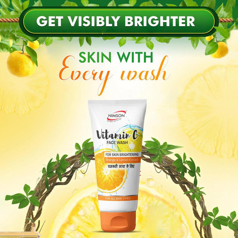 Nimson Vitamin C Face Wash for Glowing Skin | Brightening Formula | No Parabens or Chemicals | Unisex | All Skin Types | 100ml x 2 - Image 2