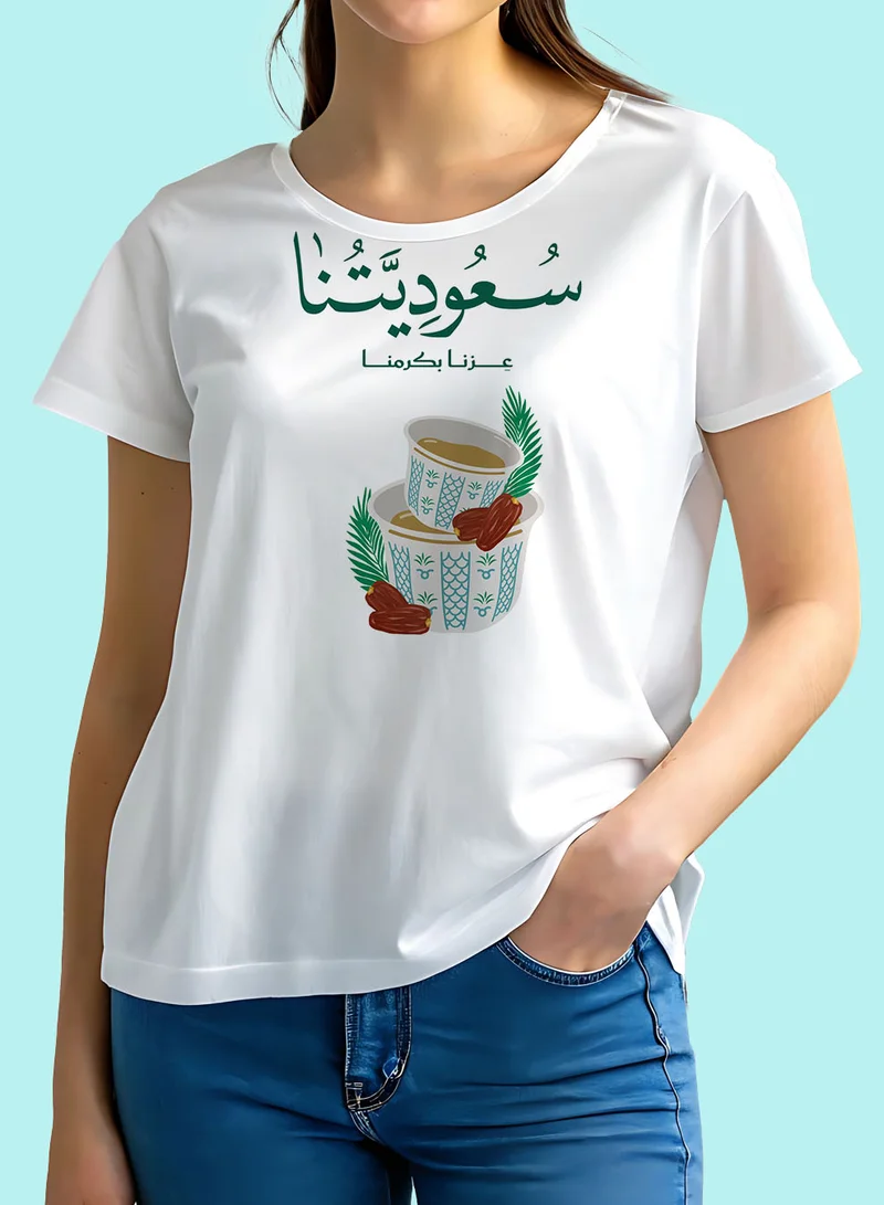 LOWHA Cotton T-Shirt for Saudi National Day or Everyday Saudi Pride Wear for Women & Men
