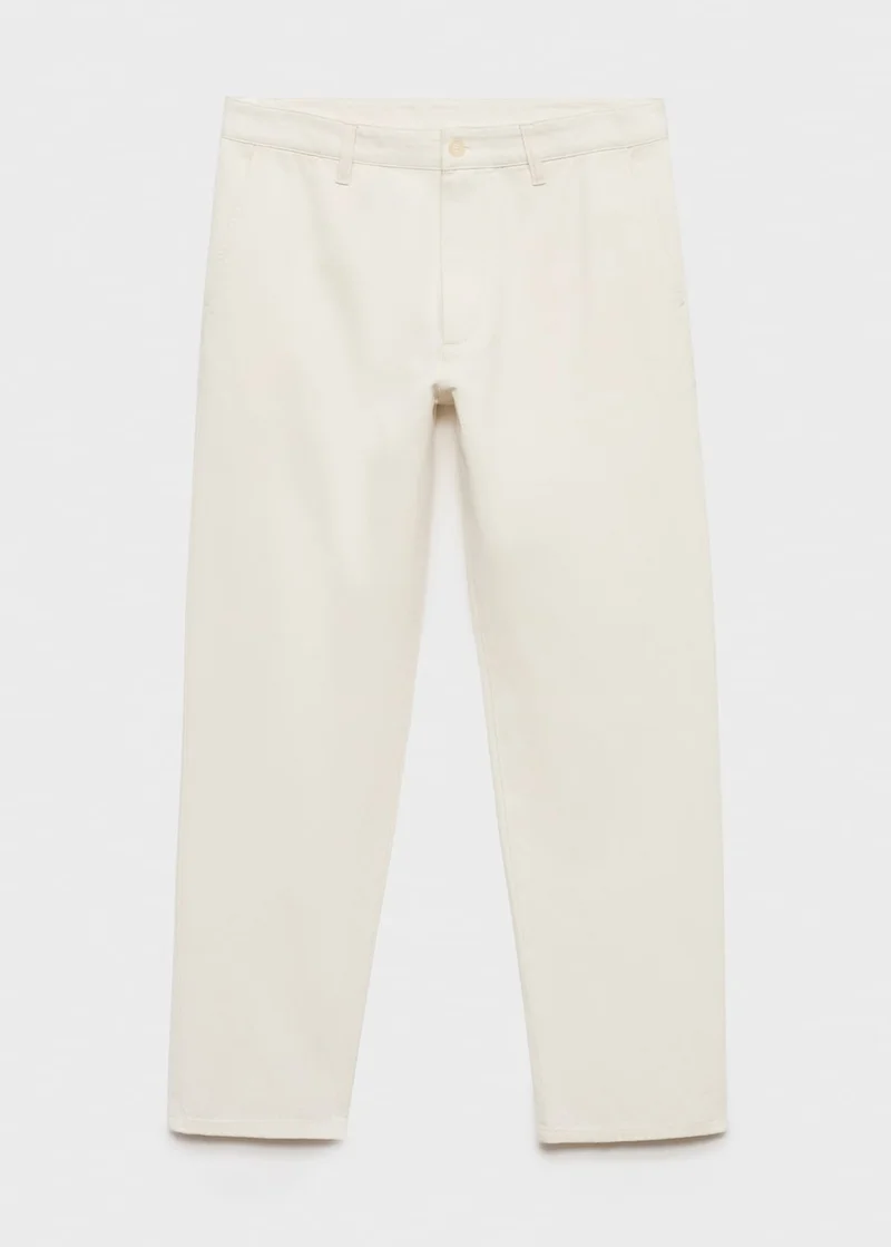 مانجو مان Regular-fit jeans made from a cotton-linen blend