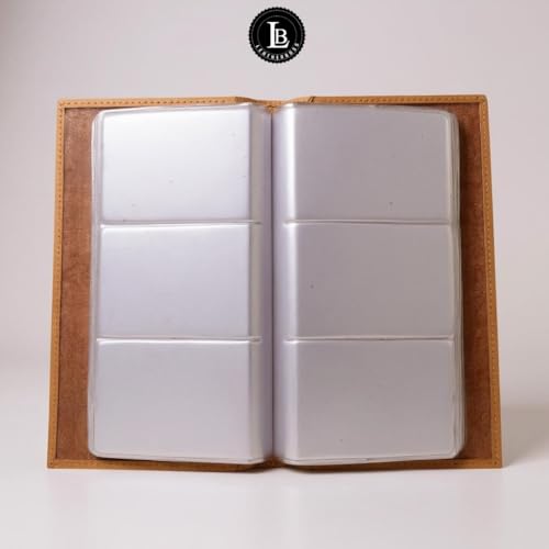 LB LEATHERBOSS Leather Executive Business Credit Card Book Holder Professional Card Organizer Clear Slots Tan - Image 3