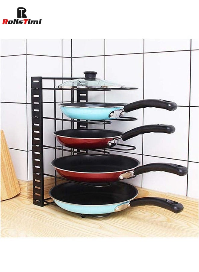 رولستيمي 5-الطبقة وعاء عموم التخزين المنظم قابل للتعديل تباعد خزانة مخزن حامل الرف - Image 1