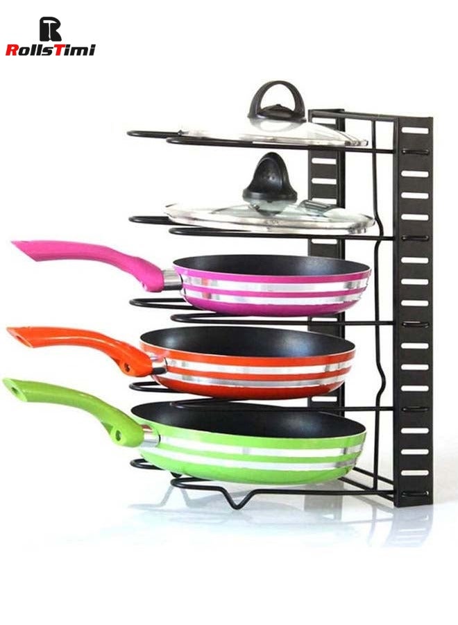 رولستيمي 5-الطبقة وعاء عموم التخزين المنظم قابل للتعديل تباعد خزانة مخزن حامل الرف - Image 2