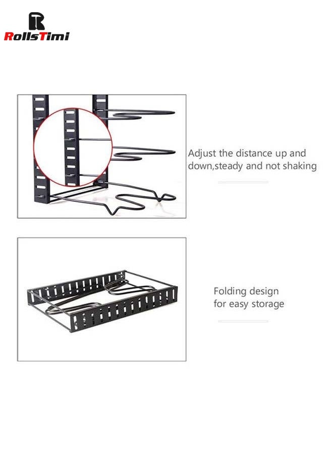 رولستيمي 5-الطبقة وعاء عموم التخزين المنظم قابل للتعديل تباعد خزانة مخزن حامل الرف - Image 5