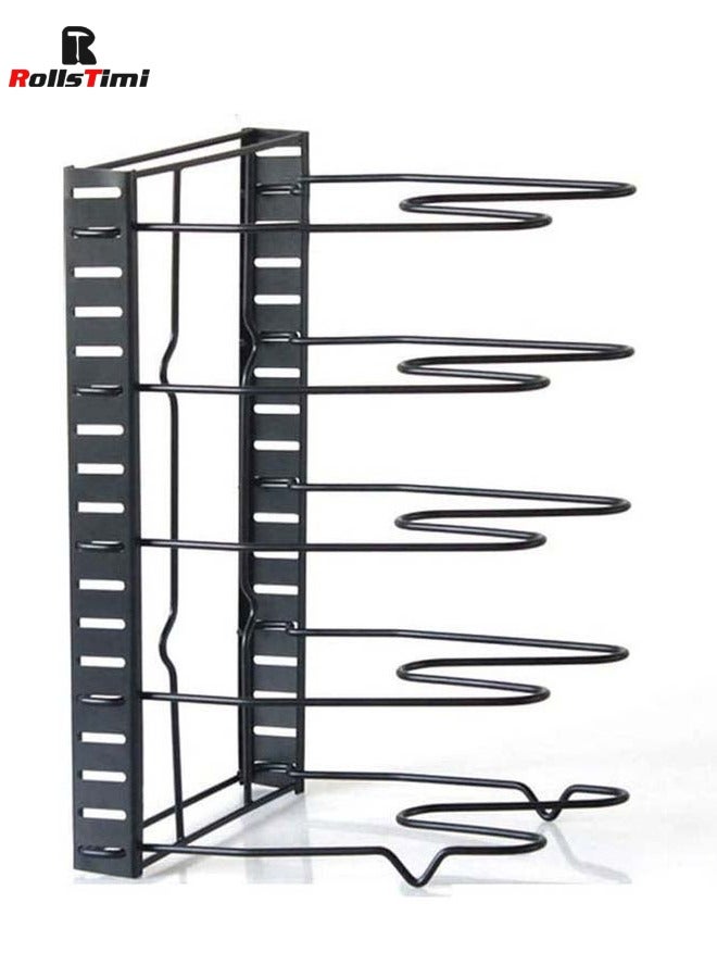 رولستيمي 5-الطبقة وعاء عموم التخزين المنظم قابل للتعديل تباعد خزانة مخزن حامل الرف - Image 4