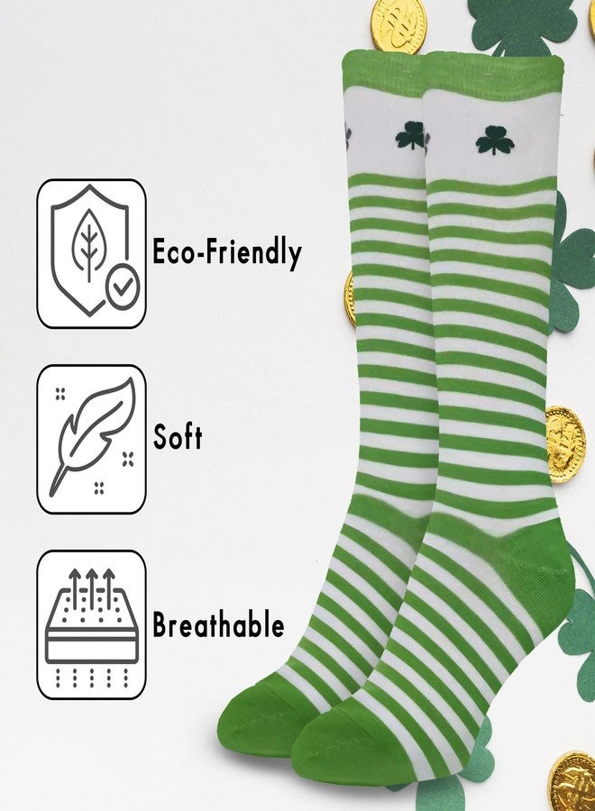 BaHoki Essentials St. Patrick's Day Socks - Knee High Irish Green - Shamrock and Clover Socks - Image 4