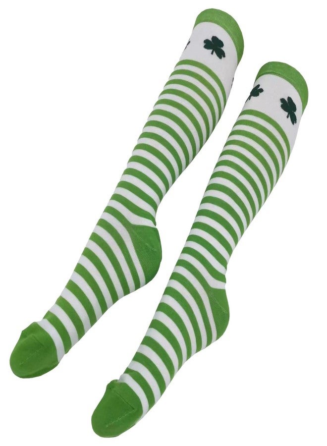 BaHoki Essentials St. Patrick's Day Socks - Knee High Irish Green - Shamrock and Clover Socks - Image 1